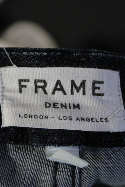 Frame Denim Womens Le Crop Mini Bootcut Mid Rise Dark Wash Jeans Blue Size 24