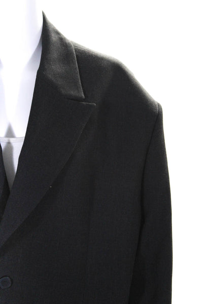 Zara Womens Plaid Print Two Button Short Boyfriend Blazer Jacket Black Size M