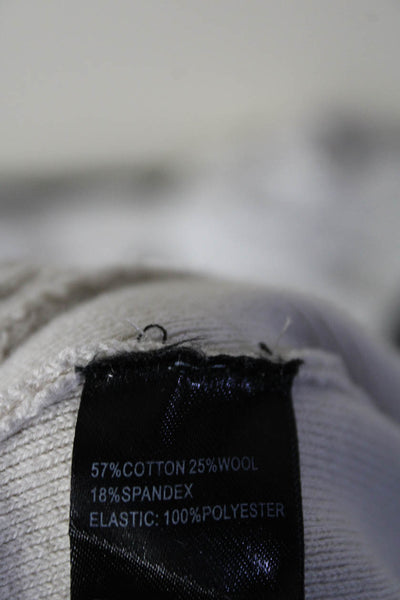 Toccin Womens Cotton + Wool Knit Stretch Waist Midi Skirt Beige Size XS