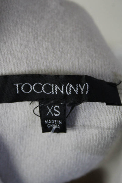 Toccin Womens Cotton + Wool Knit Stretch Waist Midi Skirt Beige Size XS