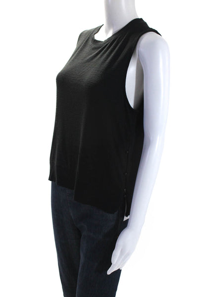 Rag & Bone Womens Ribbed Trim Crew Neck Shell Sweater Black Size Large
