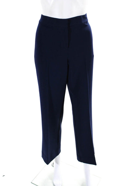 St. John Womens Zipper Fly High Rise Pleated Dress Pants Navy Blue Size 4