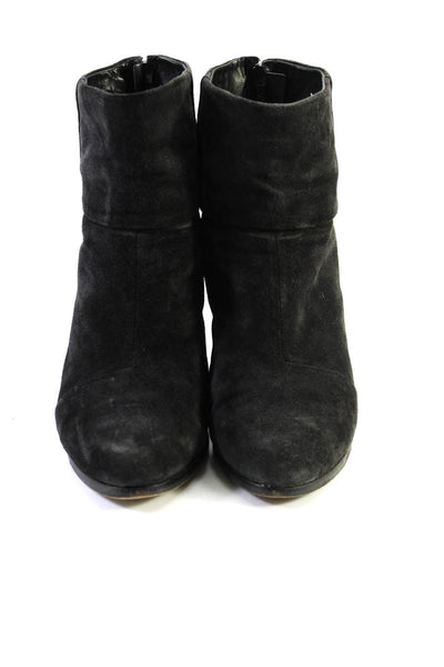 Rag & Bone Womens Suede Zip Up Cap Toe Ankle Boots Black Size 38 8
