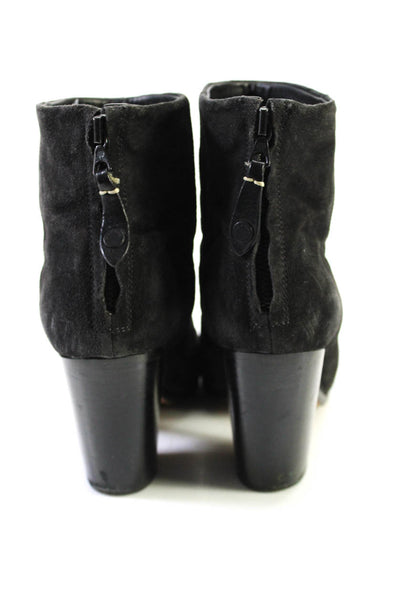 Rag & Bone Womens Suede Zip Up Cap Toe Ankle Boots Black Size 38 8