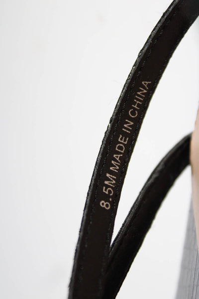 Steve Madden Womens Snakeskin Print Slingbacks Sandal Heels Black Size 8.5 Mediu