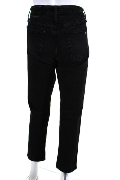 Rag & Bone Women's Midrise Five Pockets Straight Leg Denim Pant Black Size 29