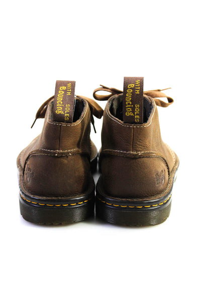 Dr. Martens Mens Pebbled Leather Lace Up Low Heeled Chukka Boots Brown Size 9