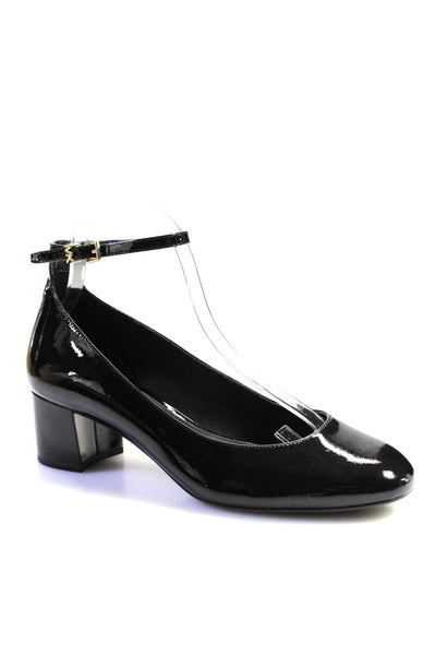 Michael Michael Kors Womens Round Neck Block Heel Ankle Buckle Shoe Black Size 1