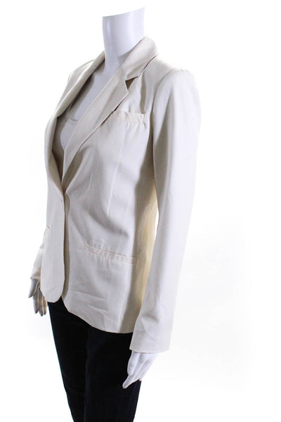Elizabeth and James Womens Lined One Button Blazer Jacket White Size 2