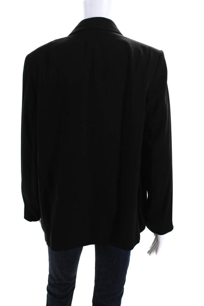 Eileen Fisher Womens Long Sleeve Open Front Blazer Jacket Black Size M