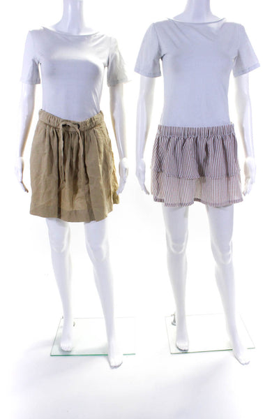 English Factory J Crew Womens Striped Lightweight Skirts Brown 0 Medium Lot 2