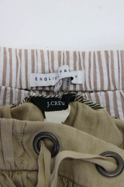 English Factory J Crew Womens Striped Lightweight Skirts Brown 0 Medium Lot 2