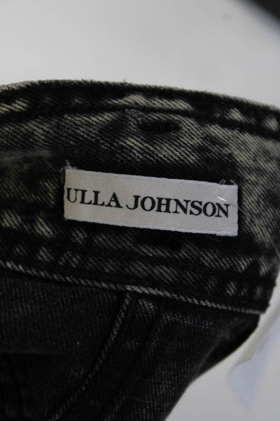 Ulla Johnson Womens Faded Black Cotton Belt High Rise Mini Denim Shorts Size 6