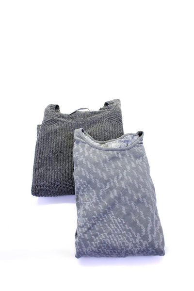 Athleta Women's Round Neck Long Sleeves Knit Pullover Sweater Gray Size M Lot 2