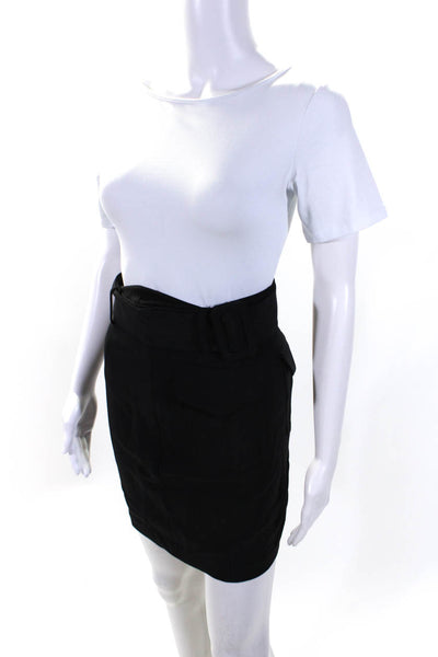 Opening Ceremony Womens Stretch Ponte Belted Mini Pencil Skirt Black Size 0
