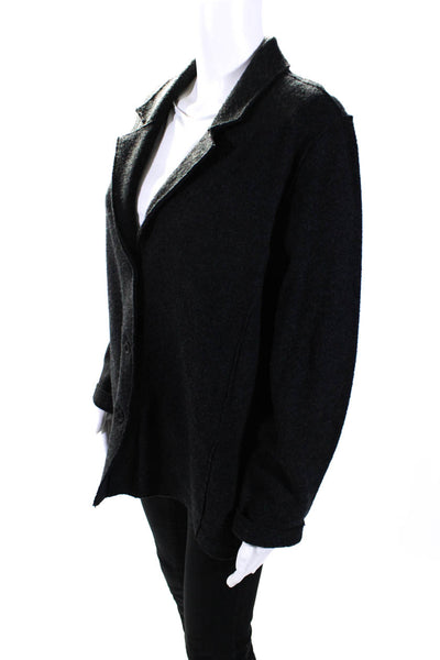 Eileen Fisher Women's Long Sleeves Button Up Cardigan Sweater Gray Size L
