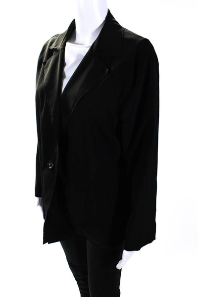 Oska Women's Collared Long Sleeve Button Up Pockets Jacket Black Size 3