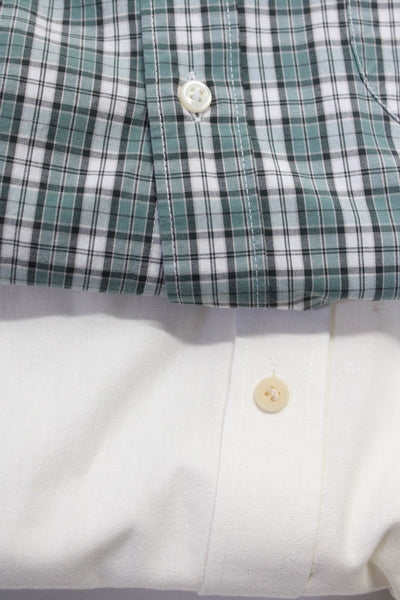 Zara Men's Collared Long Sleeves Button Down Shirt White Plaid Size M Lot 2