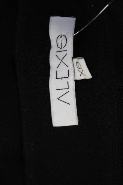 Alexis Women's Zip Closure Ruffle Wide Ankle Dress Pant Black Size XS