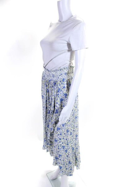 Intermix Womens Floral Print Ruffled Hem Unlined Tulip Maxi Skirt White Size M