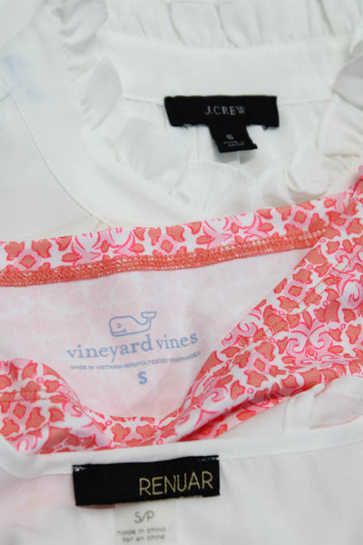 Vineyard Vines J Crew Renuar Womens Tops Pink White Size Small Lot 3