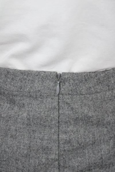 Fabiana Filippi Womens Lined Wool Zip Up Straight Pencil Skirt Gray Size XL