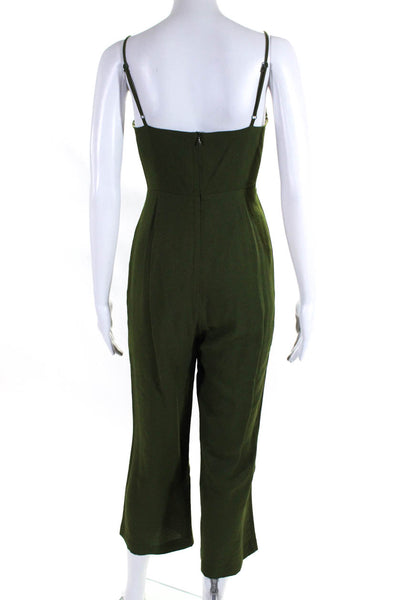 Line And Dot Womens Square Neck Spaghetti Strap Jumpsuit Green Size Small