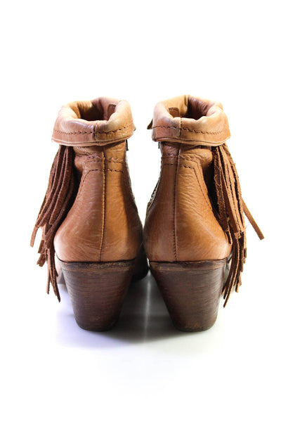 Sam Edelman Womens Louie Cuban Heel Ankle Boots Tan Leather Size 7.5