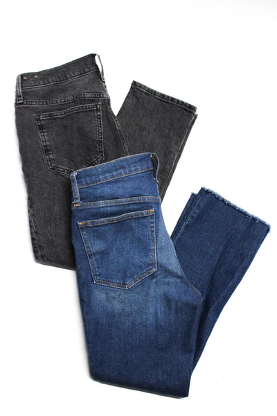 Madewell J Crew Womens Straight Boot Cut Jeans Black Blue Size 27P 27 Lot 2