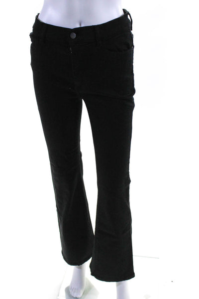 DL1961 Womens High Rise Bridgette Flare Leg Jeans Black Cotton Size 28