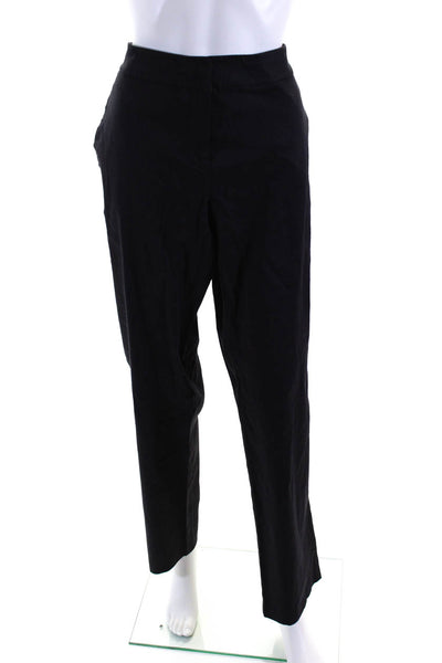 Eileen Fisher Womens Two Pocket Hook Close Mid-Rise Tapered Pants Navy Size M