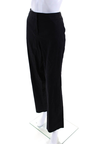 Eileen Fisher Womens Two Pocket Hook Close Mid-Rise Tapered Pants Navy Size M