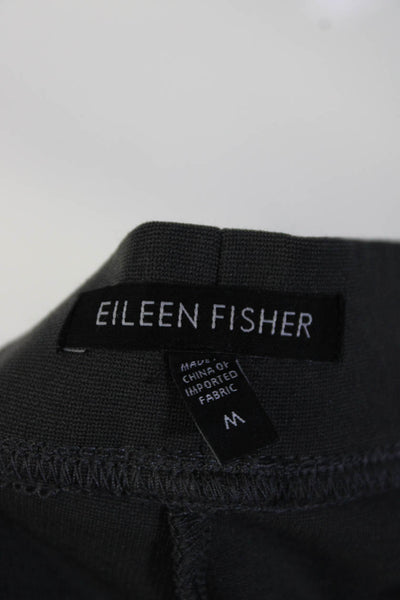 Eileen Fisher Womens Creased Straight Leg Pull On Pants Gray Size Medium
