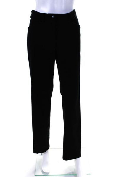 Eileen Fisher Womens Mid Rise Straight Leg Pants Black Size Small