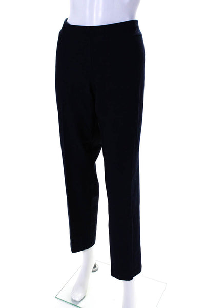 Eileen Fisher Womens Creased Slim Leg Casual Pants Navy Blue Size Large