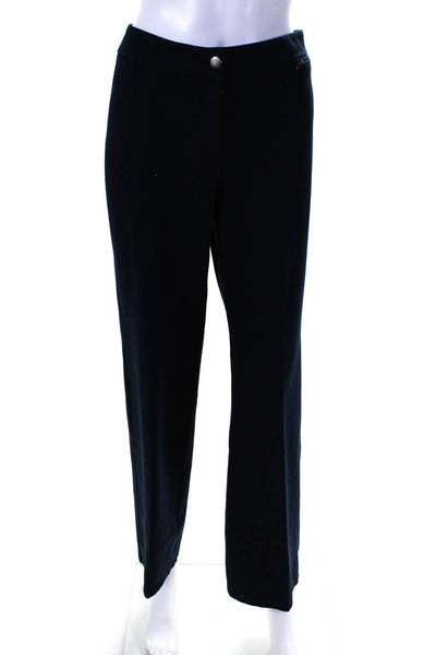 Eileen Fisher Womens Stretch Fit High Rise Straight Leg Pants Navy Blue Size M