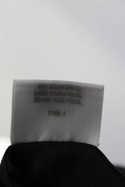 Eileen Fisher Womens 100% Silk Stripe Open Front Blazer Jacket Black Gray Size M