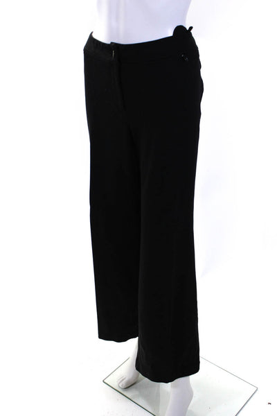Eileen Fisher Womens Button Closure Pockets Straight Leg Dress Pant Black Size L