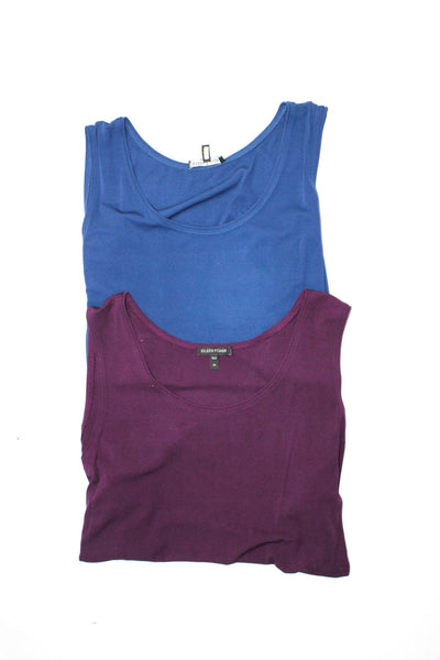 Eileen Fisher Women's Scoop Neck Sleeveless Tank Top Blue Purple Size XL Lot 2