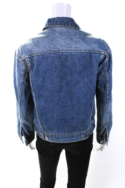 Pilcro and the Letterpress Womens Button Up Denim Jean Jacket Blue Size Small
