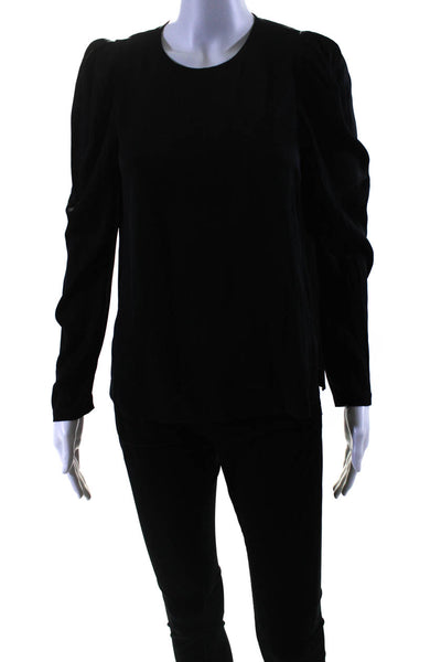 Kobi Halperin Womens Puffy Long Sleeves Blouse Black Size Extra Small