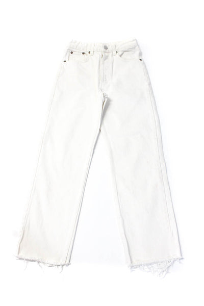 Zara Womens Skinny Leg Jeans Denim Shorts Blue White Cotton Size 0 Lot 3