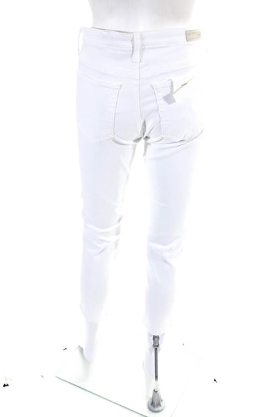 AG Adriano Goldschmied Womens High Rise Slim Straight Jeans White Size 27