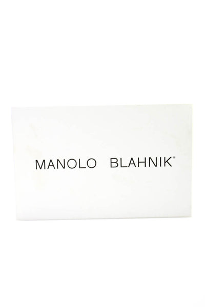 Manolo Blahnik Womens Metallic Tweed Striped Print Jewel D'Orsay Heels Pink Size