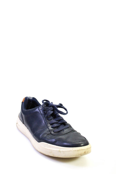 Cole Haan Grand. OS Mens Navy Leather Low Top Fashion Sneakers Shoes Size 10M
