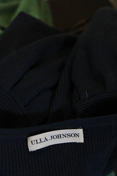 Ulla Johnson Womens Button Down Ribbed Cardigan Sweater Black Size Petite