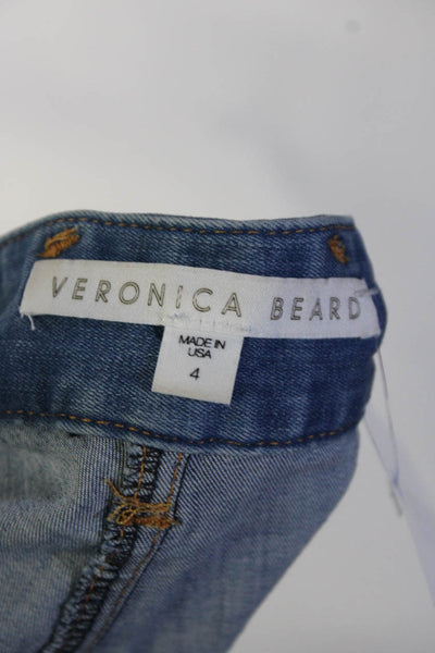 Veronica Beard Womens Mid Rise Cropped Medium Wash Slim Skinny Jeans Blue Size 4