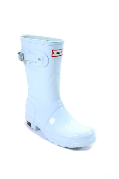 Hunter Womens Waterproof Rubber Buckled Mid Calf Rain Boots Light Blue Size 6