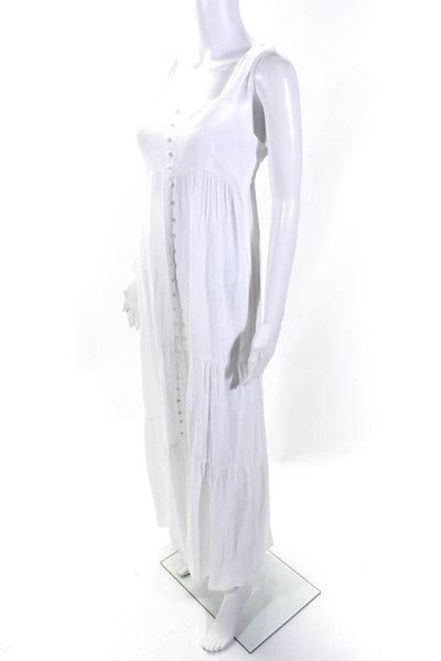 BB Dakota x Steve Madden Womens White Ruffle Sleeveless Tiered Dress Size S