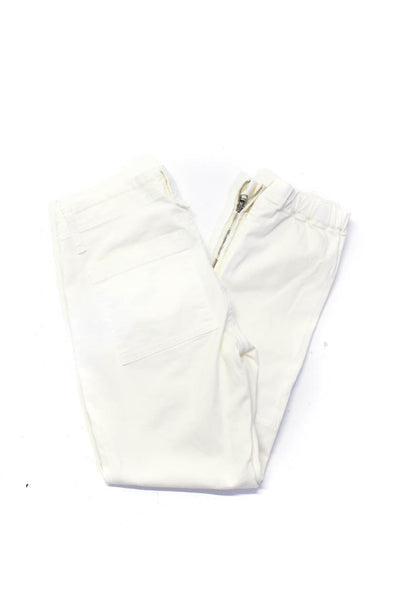 Frame Womens High Rise Ankle Zip Patch Pocket Jeans White Size 23